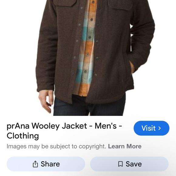 Men's Prana Wooley Shirt Jacket Size Large in Chocolate - Picture 12 of 12